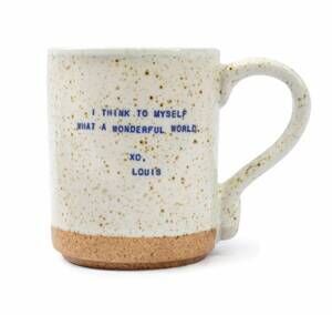 NEW SUGARBOO & CO. louis armstrong quote mug in white